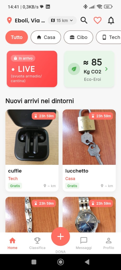 Schermata Reale App Laritas Flutter